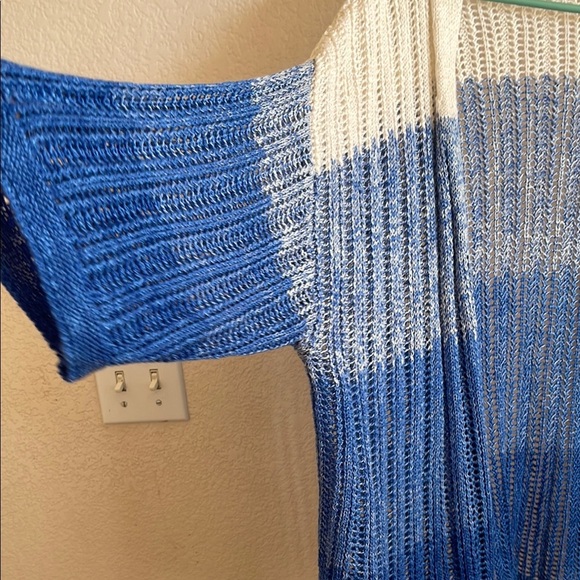 Cato Blue and White Gradient Cardigan Sweater - Picture 3 of 5